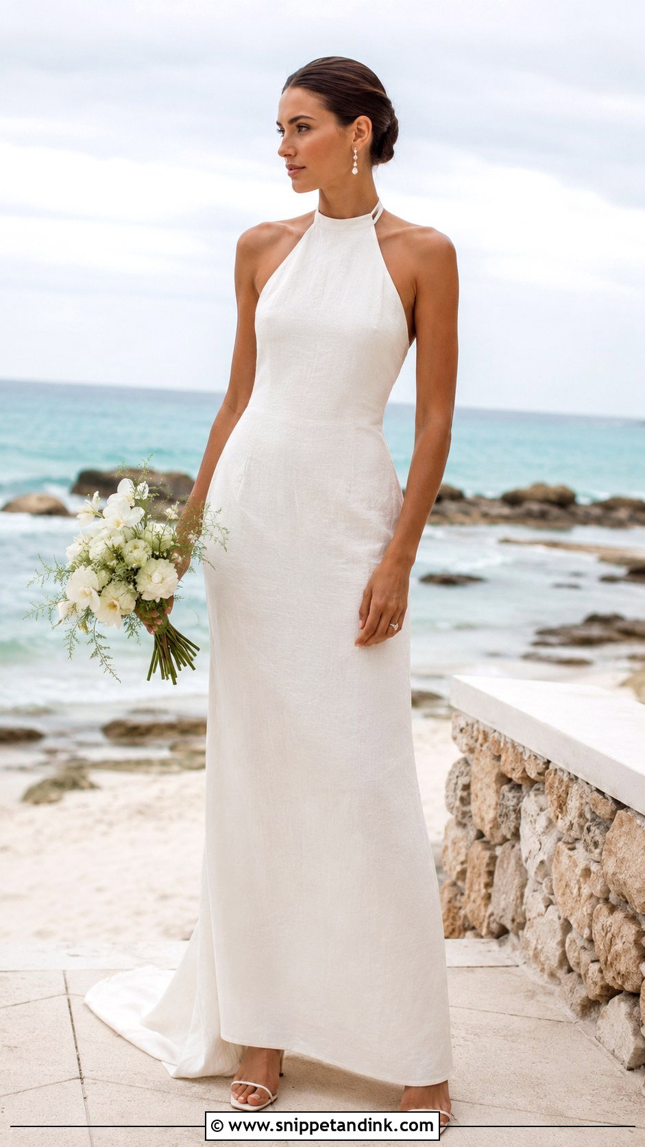Linen Wedding Dress With Halter Neck - Snippet and Ink - 30 Linen Wedding Dress Ideas
