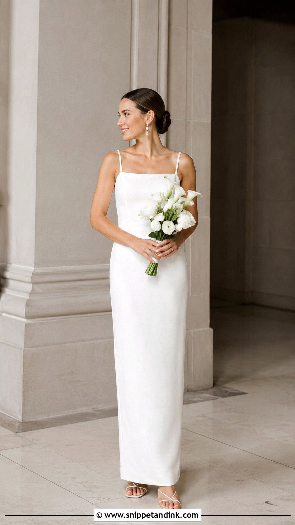 Linen Wedding Dress With Minimal Column Shape - Snippet and Ink - 30 Linen Wedding Dress Ideas
