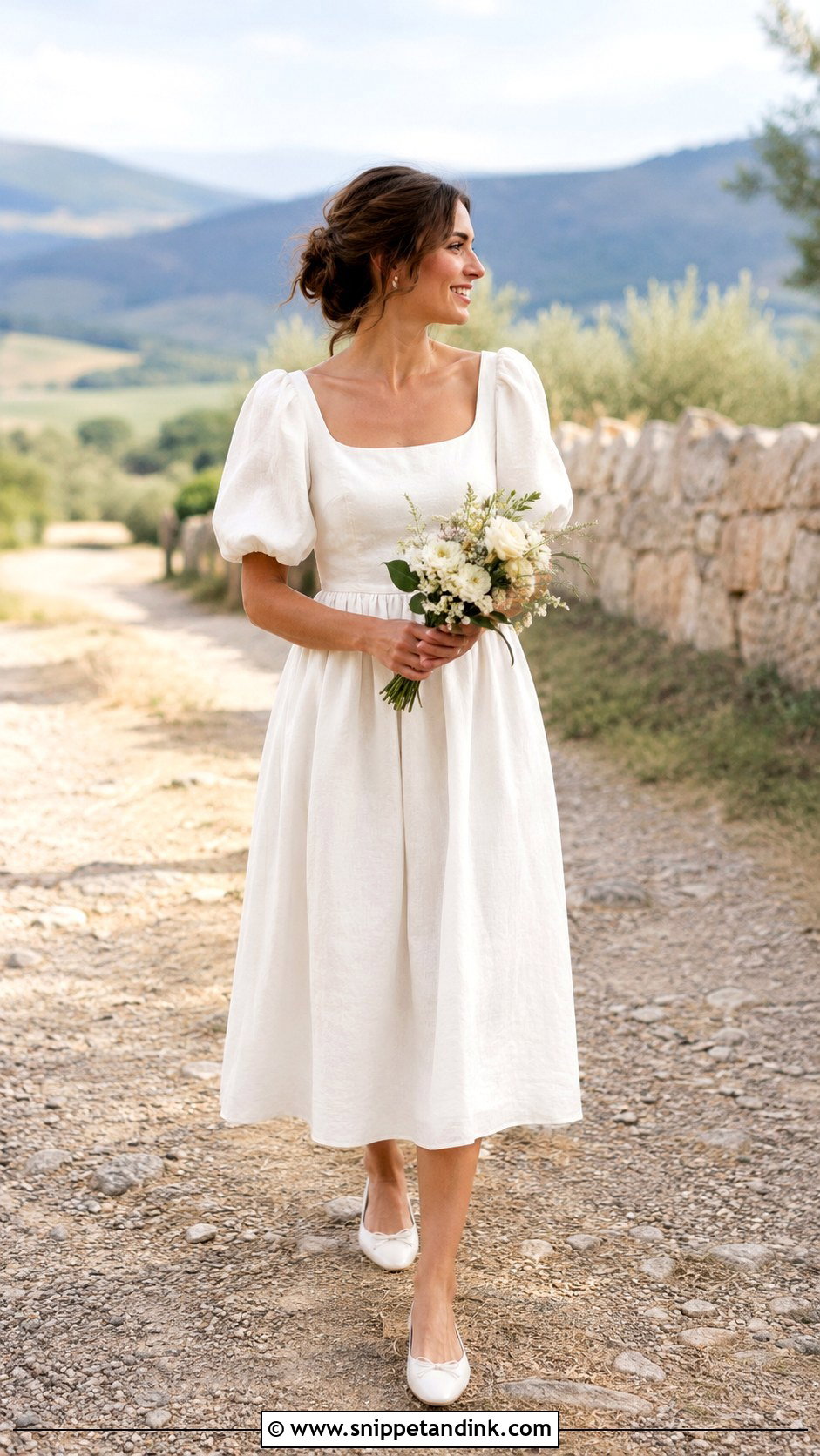 Linen Wedding Dress With Puff Sleeves - Snippet and Ink - 30 Linen Wedding Dress Ideas