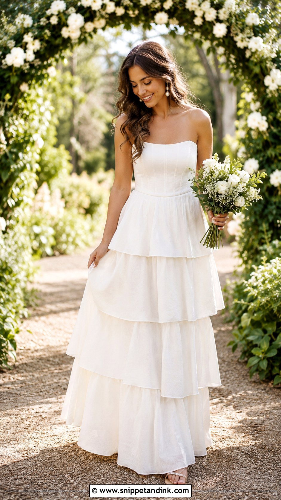 Linen Wedding Dress With Tiered Skirt - Snippet and Ink - 30 Linen Wedding Dress Ideas