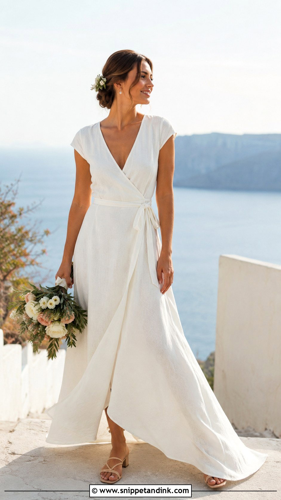 Linen Wedding Dress With Wrap Silhouette - Snippet and Ink - 30 Linen Wedding Dress Ideas