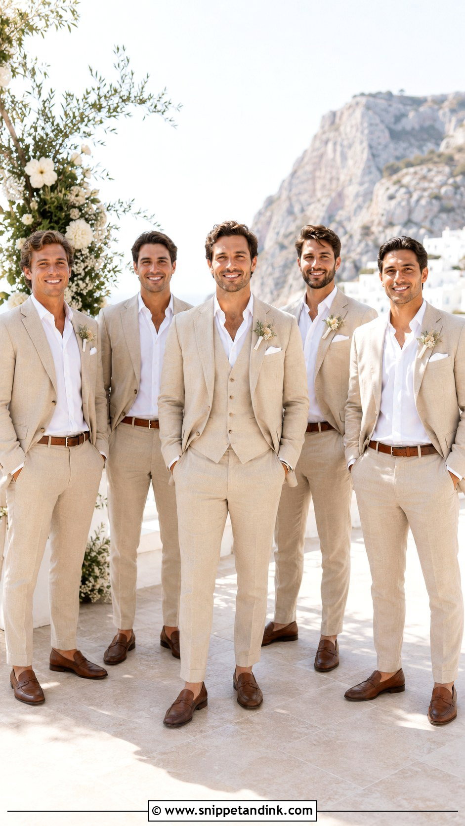 Linen Wedding Suit With Matching Groomsmen - Snippet and Ink - 25 Linen Wedding Suit Ideas