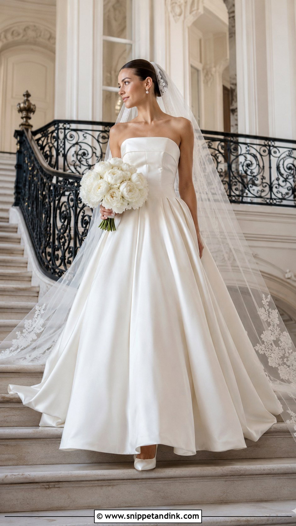 Liquid Satin Ball Gown Wedding Dress - Snippet and Ink - 20 Liquid Satin Wedding Dress Ideas