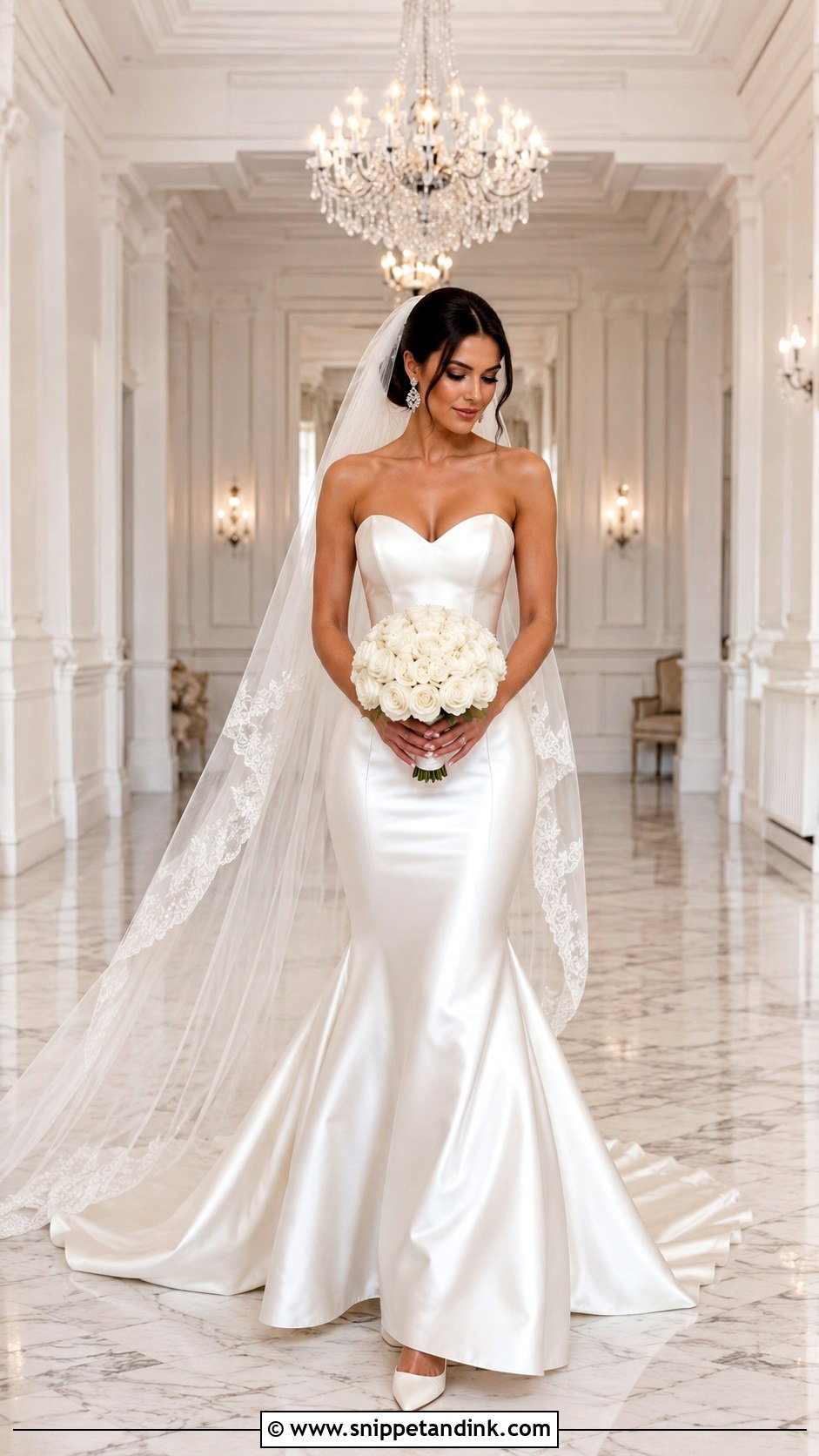Liquid Satin Mermaid Wedding Dress - Snippet and Ink - 20 Liquid Satin Wedding Dress Ideas