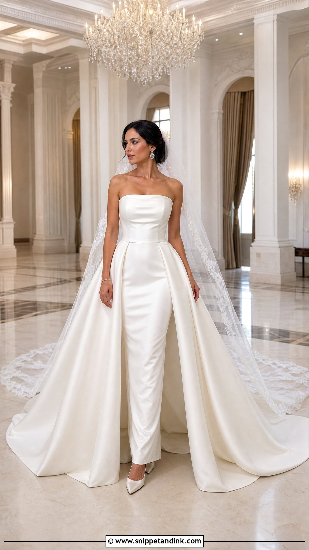 Lisa Detachable Overskirt Wedding Dress - Snippet and Ink - 20 Lisa Wedding Dress Ideas