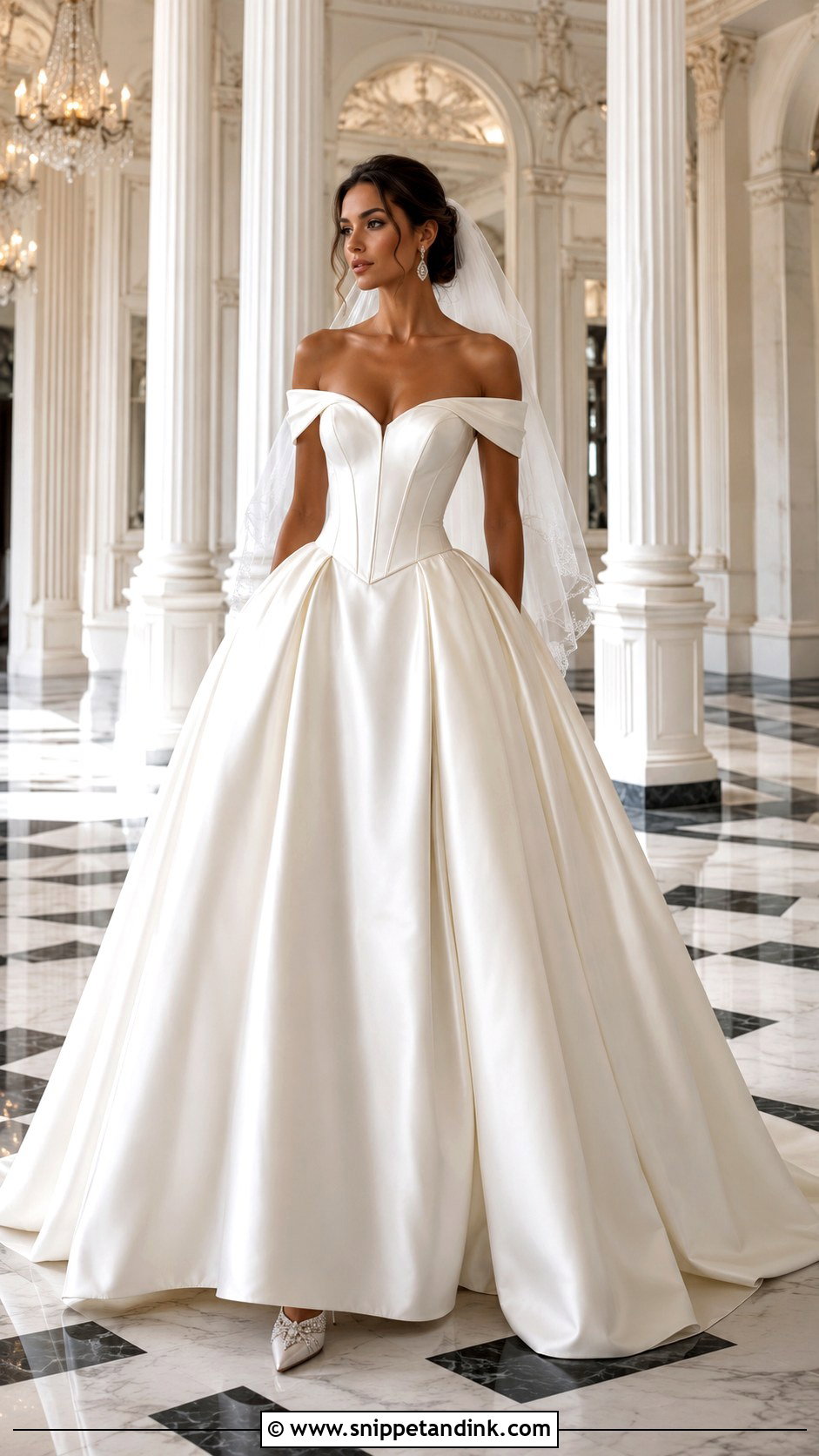 Lisa Off Shoulder Ball Gown Wedding Dress - Snippet and Ink - 20 Lisa Wedding Dress Ideas