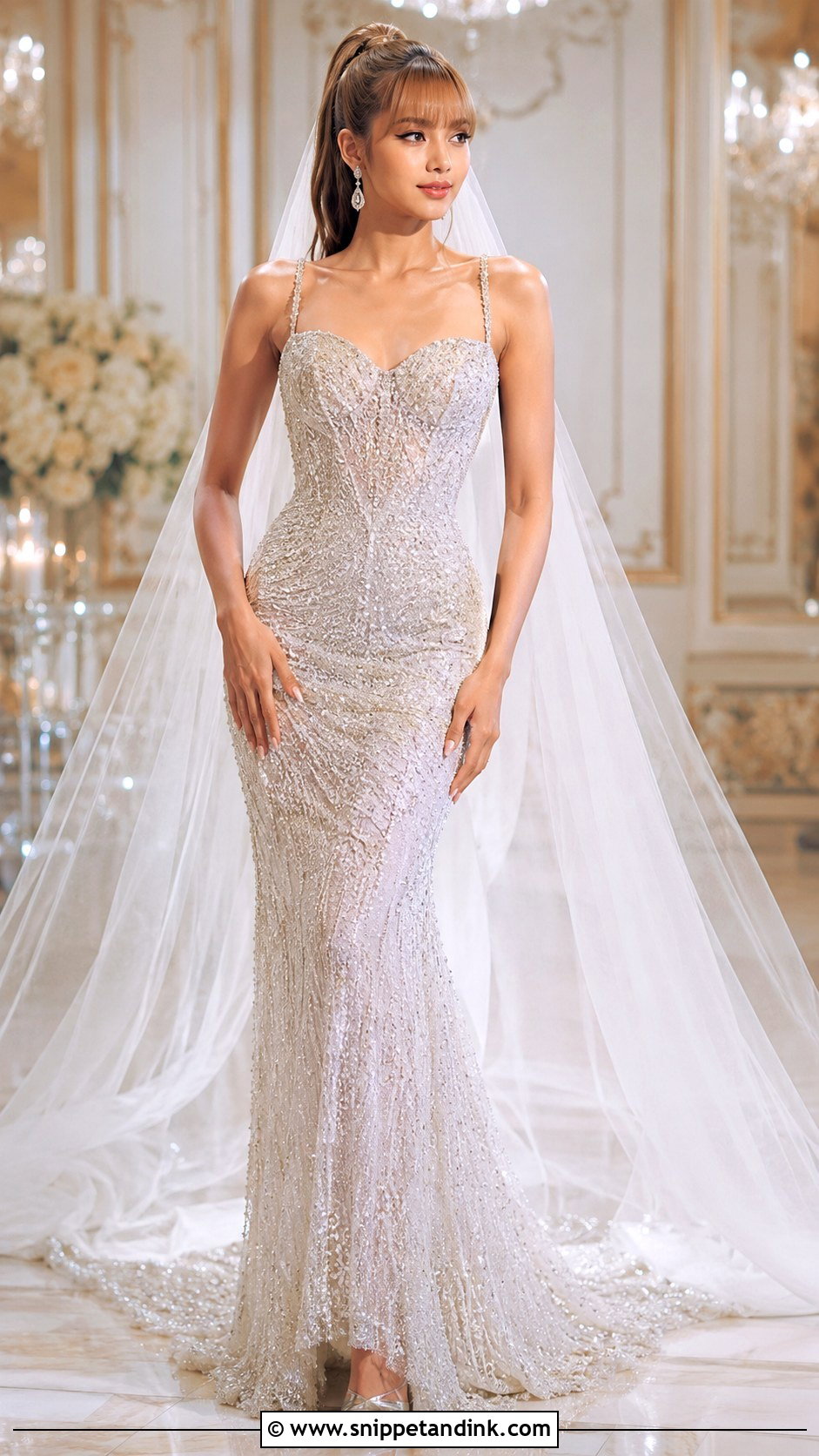 Lisa Sparkling Beaded Wedding Dress - Snippet and Ink - 20 Lisa Wedding Dress Ideas