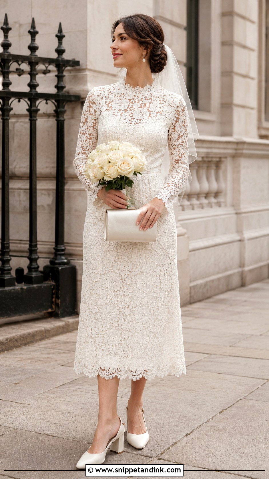 London Bride Long Sleeve Lace Dress - Snippet and Ink - 20 London Bride Ideas