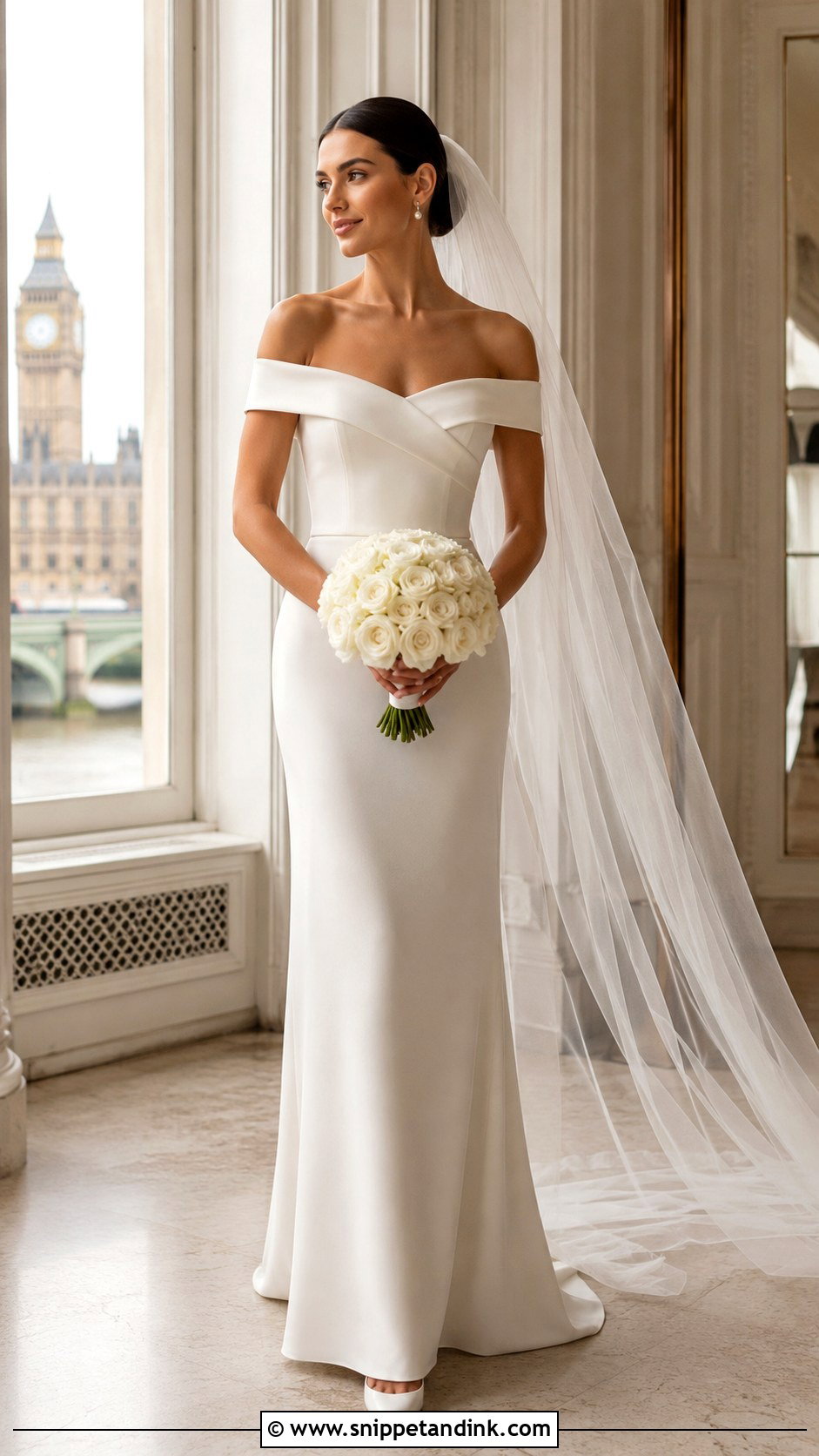 London Bride Off Shoulder Wedding Dress - Snippet and Ink - 20 London Bride Ideas