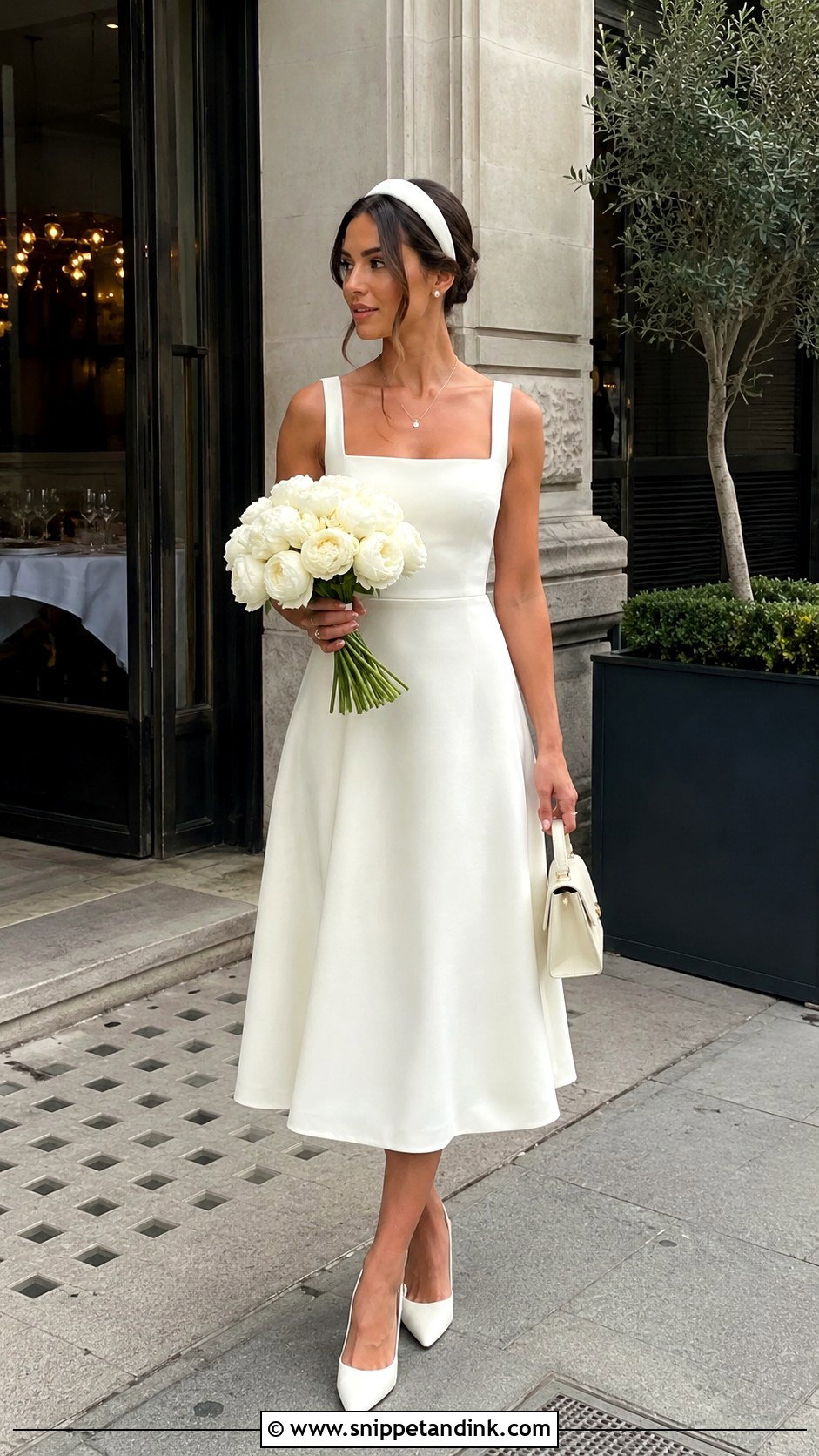 London Bride Square Neck Midi Dress - Snippet and Ink - 20 London Bride Ideas