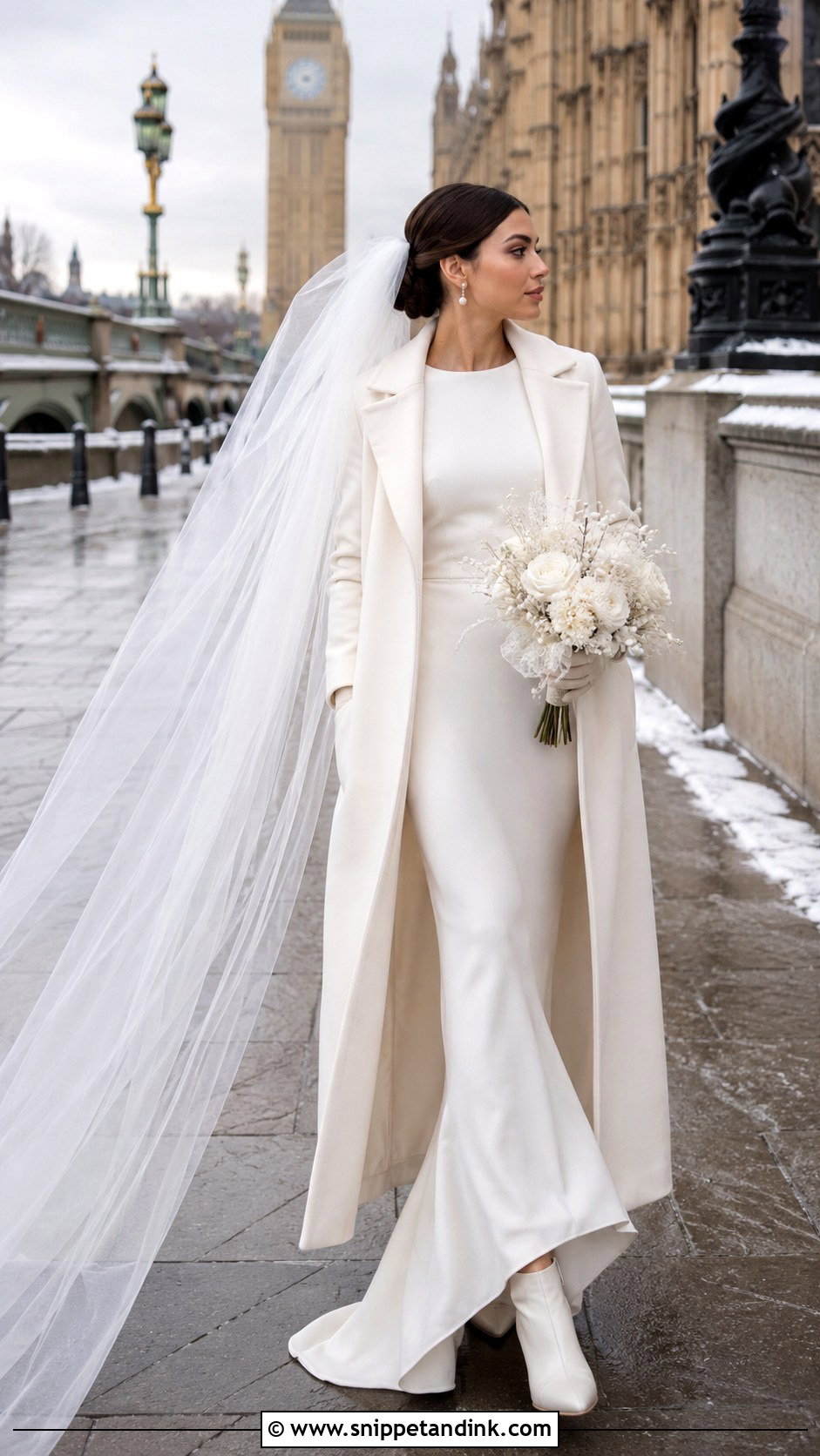 London Bride Winter Coat And Wedding Dress - Snippet and Ink - 20 London Bride Ideas