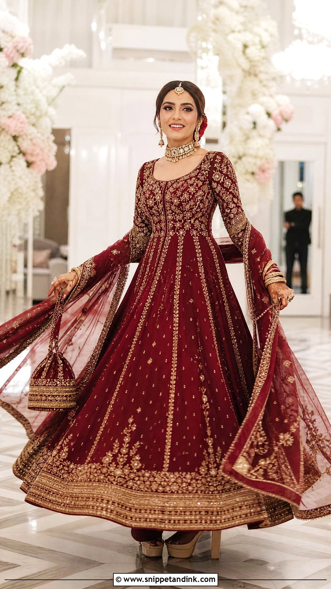 Long Anarkali Indian Bridal Dress - Snippet and Ink - 20 Indian Bridal Wedding Dresses