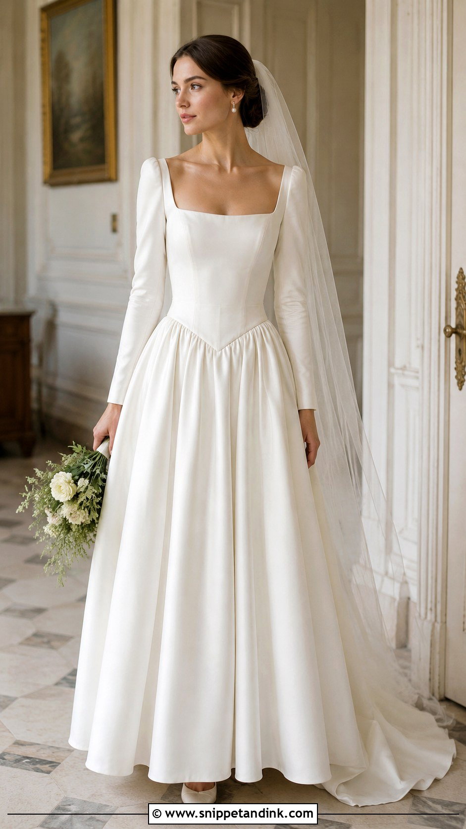 Long Basque Waist Wedding Dress - Snippet and Ink - 30 Long Wedding Dresses