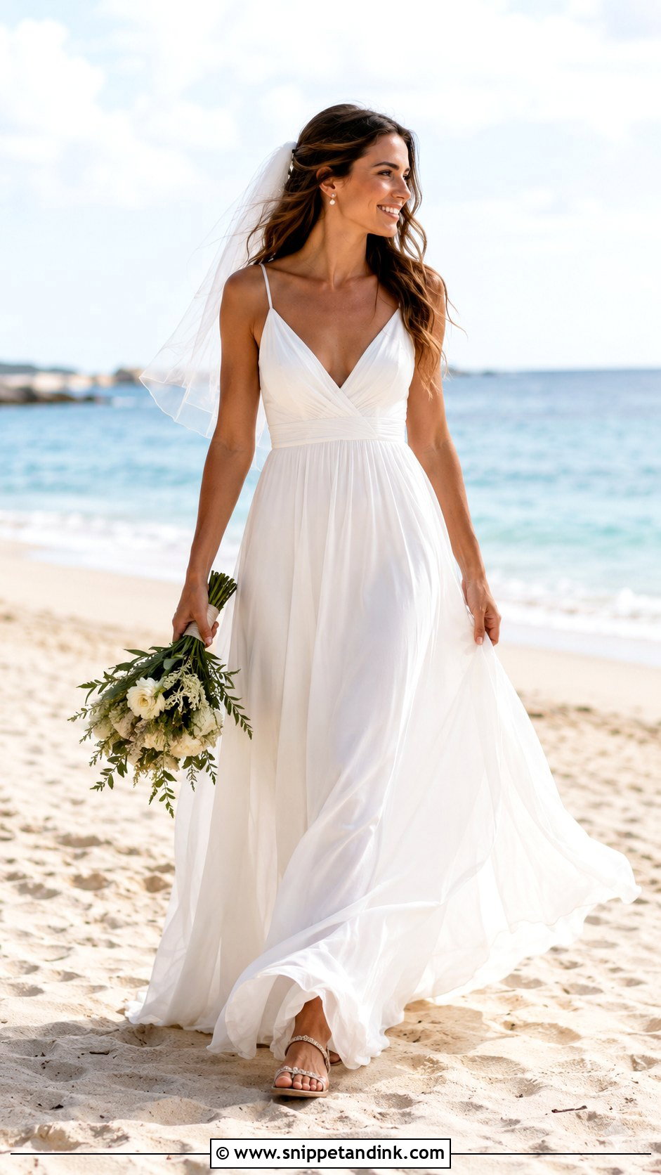 Long Beach Wedding Dress - Snippet and Ink - 30 Long Wedding Dresses