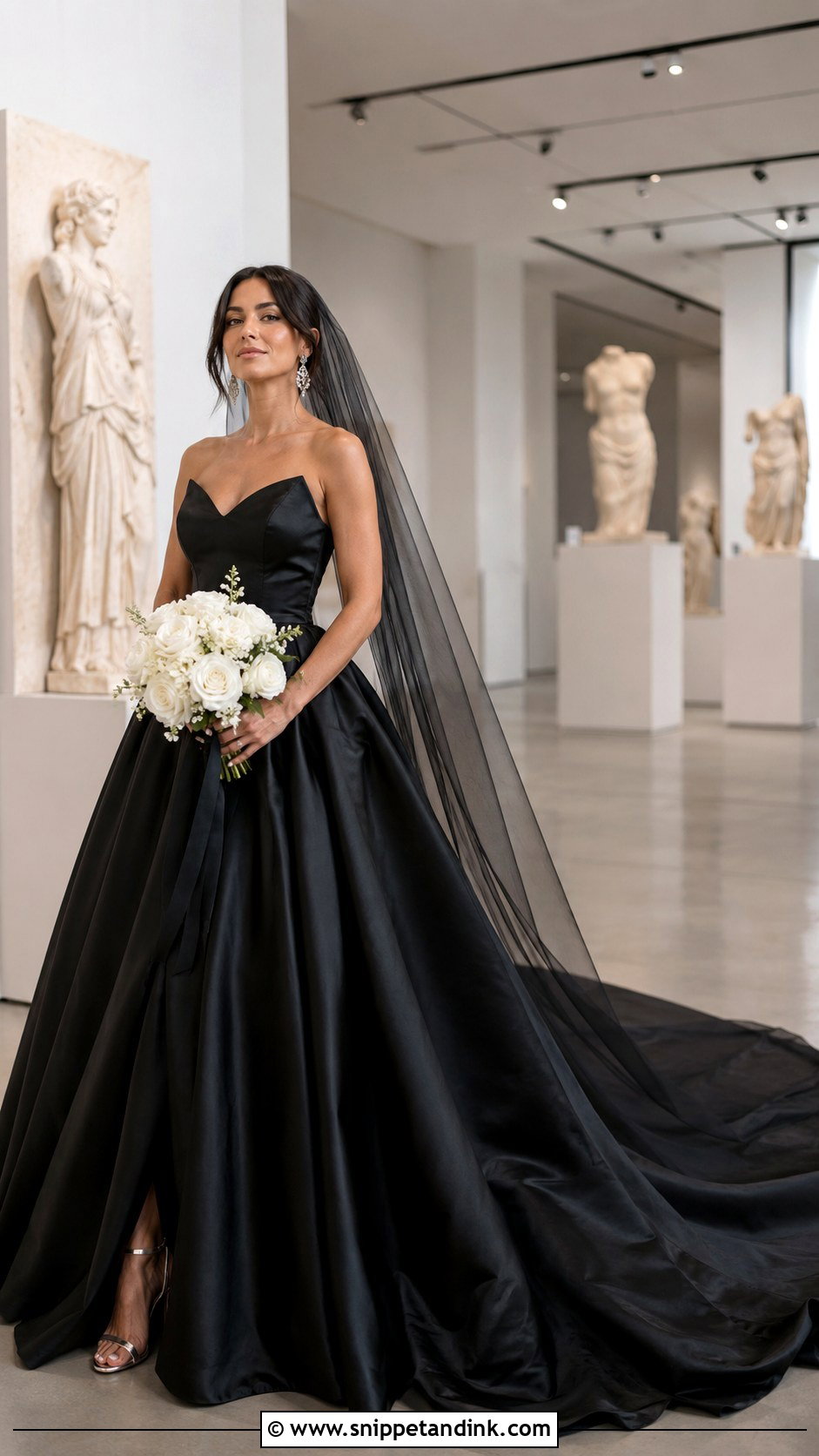 Long Black Wedding Gown - Snippet and Ink - 20 Long Wedding Gown Ideas