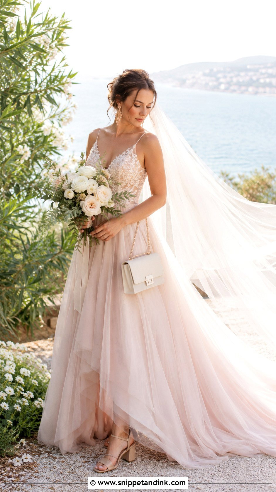 Long Blush Elopement Dress - Snippet and Ink - 20 Long Elopement Dress Ideas