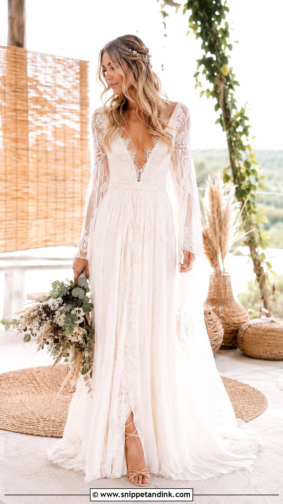 Long Boho Wedding Dress - Snippet and Ink - 30 Long Wedding Dresses