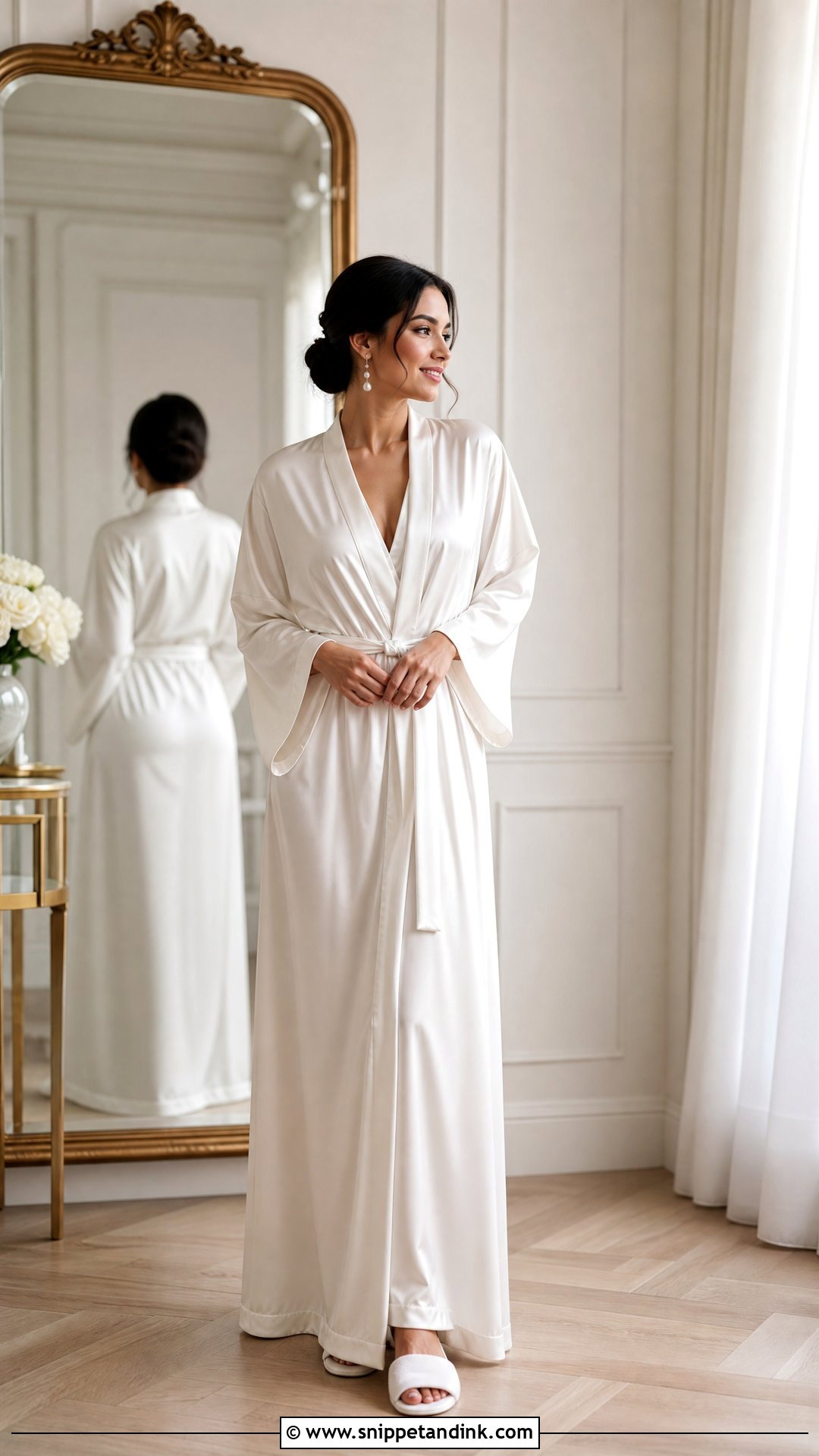 Long Bridal Robe - Snippet and Ink - 25 Bridal Robes Getting Ready Ideas