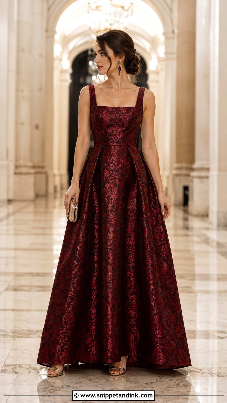 Long Brocade Dress For Wedding - Snippet and Ink - 30 Brocade Dress Styles for Wedding