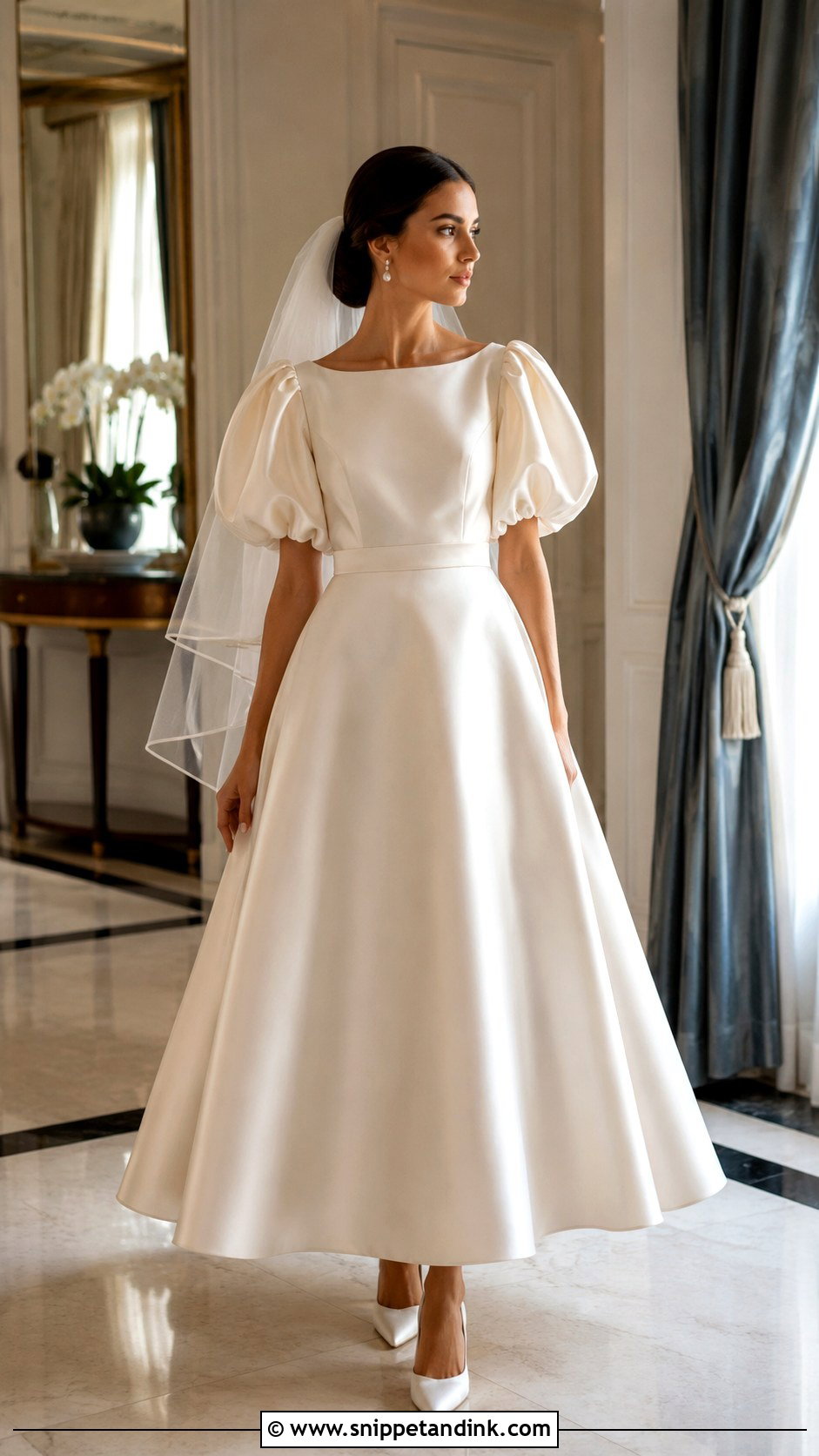 Long Bubble Sleeve Wedding Dress - Snippet and Ink - 20 Bubble Sleeve Wedding Dress Ideas