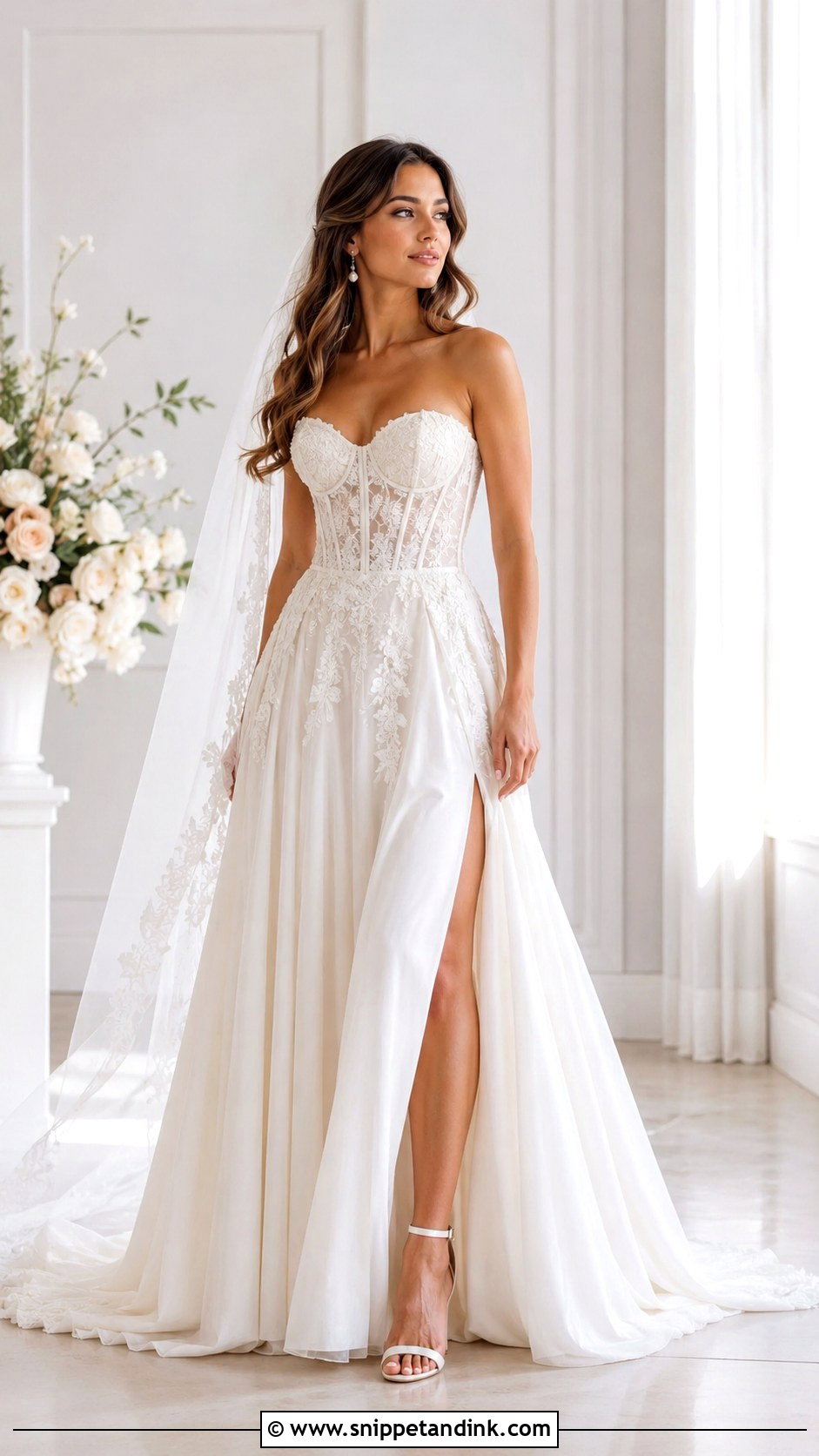 Long Corset Wedding Dress - Snippet and Ink - 30 Long Wedding Dresses