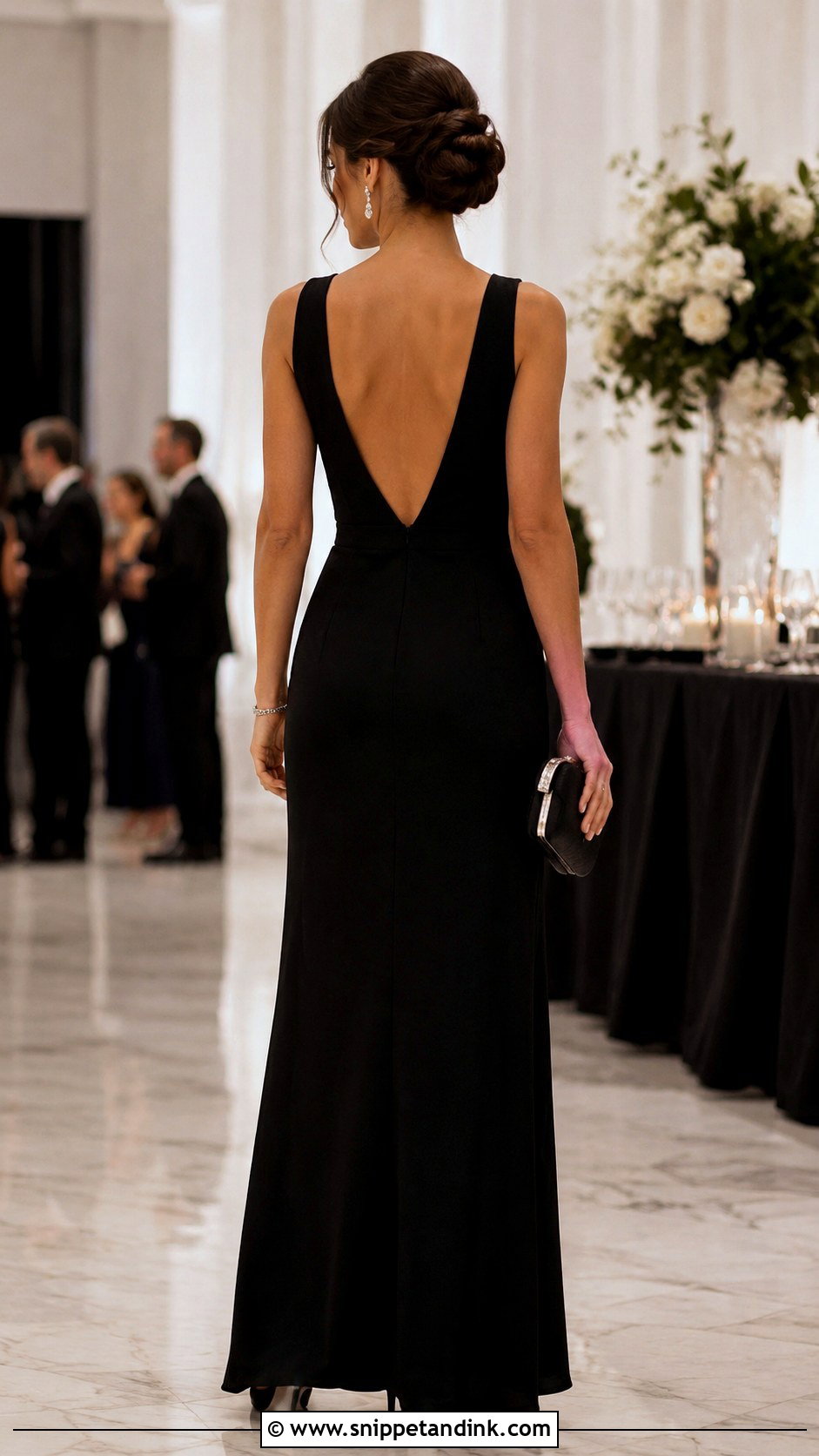 Long Crepe Gown With Open Back - Snippet and Ink - 20 Long Crepe Gown Styles