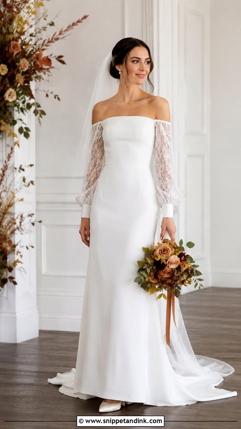 Long Drop Sleeve Wedding Dress - Snippet and Ink - 20 Drop Sleeve Wedding Dress Ideas