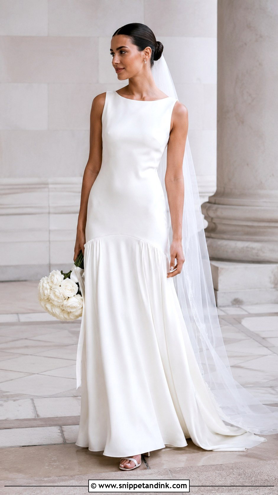 Long Drop Waist Wedding Dress - Snippet and Ink - 30 Long Wedding Dresses