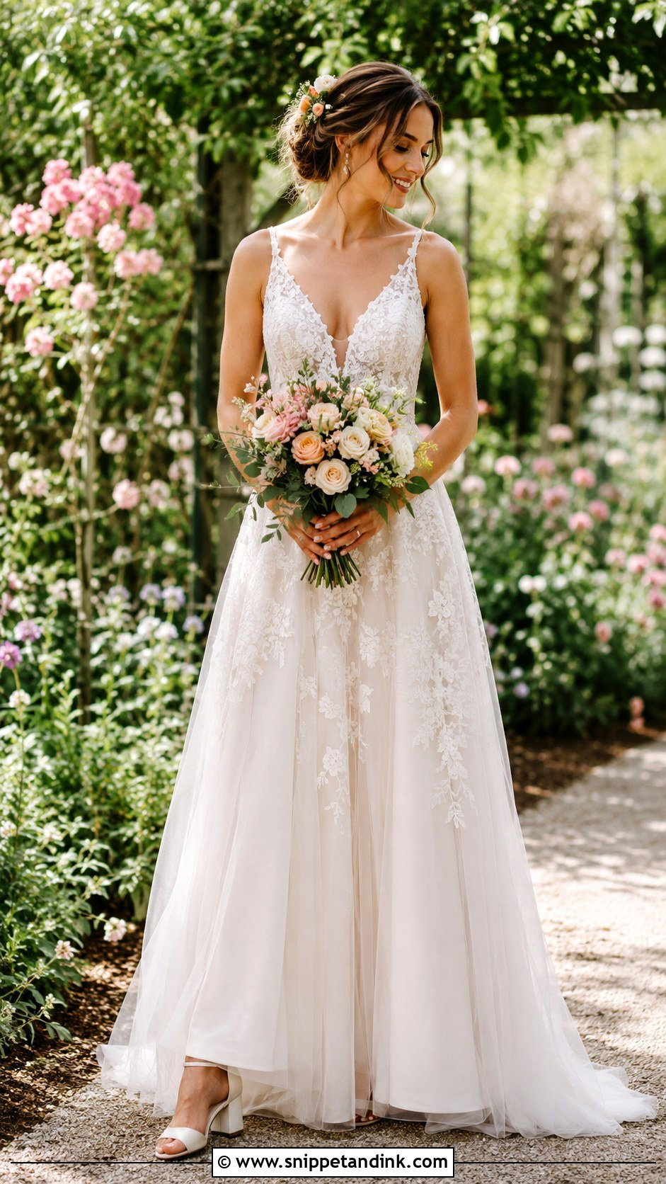 Long Garden Wedding Dress - Snippet and Ink - 30 Long Wedding Dresses