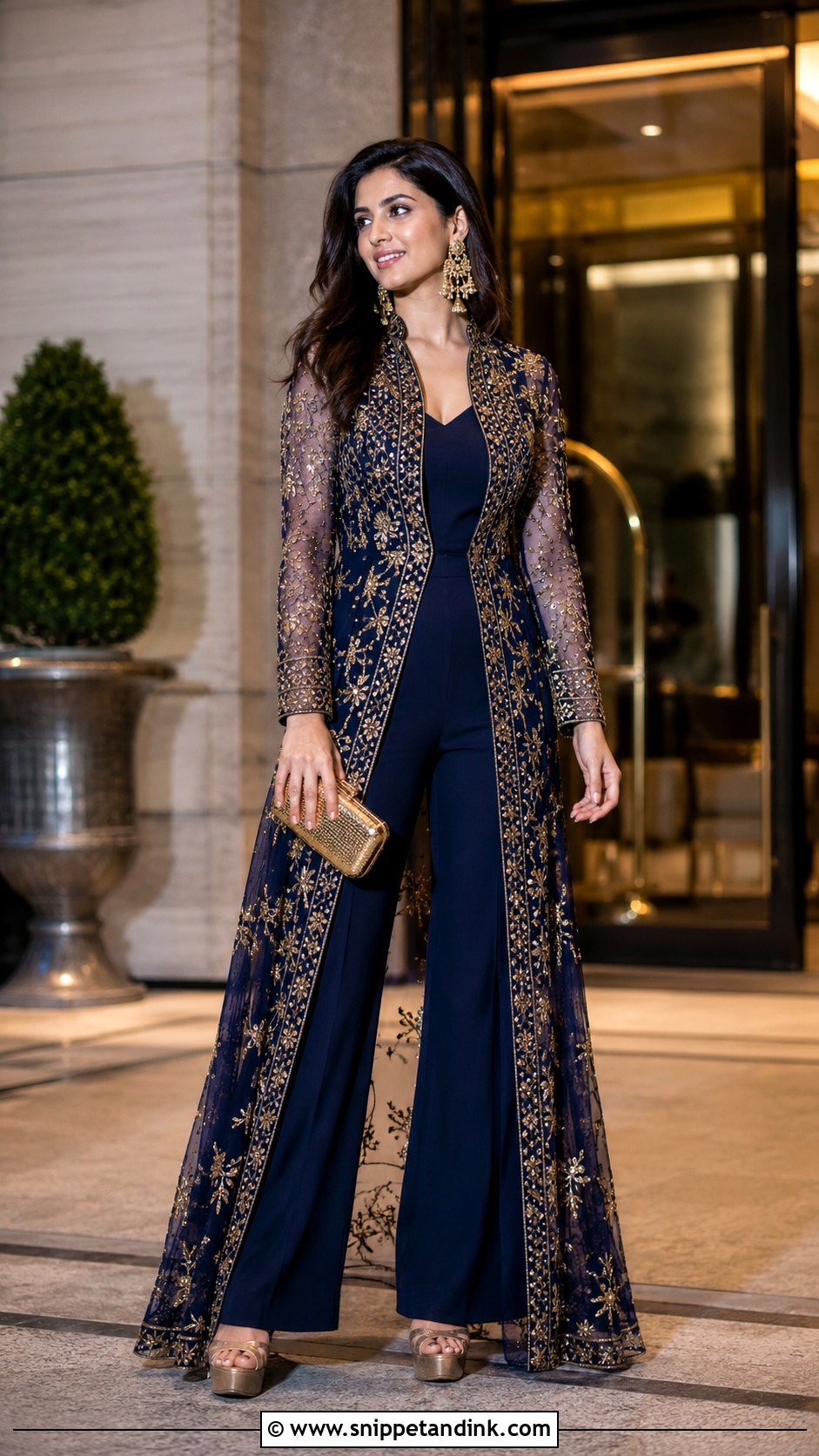 Long Jacket Jumpsuit - Snippet and Ink - 20 Indian Wedding Jumpsuit Ideas