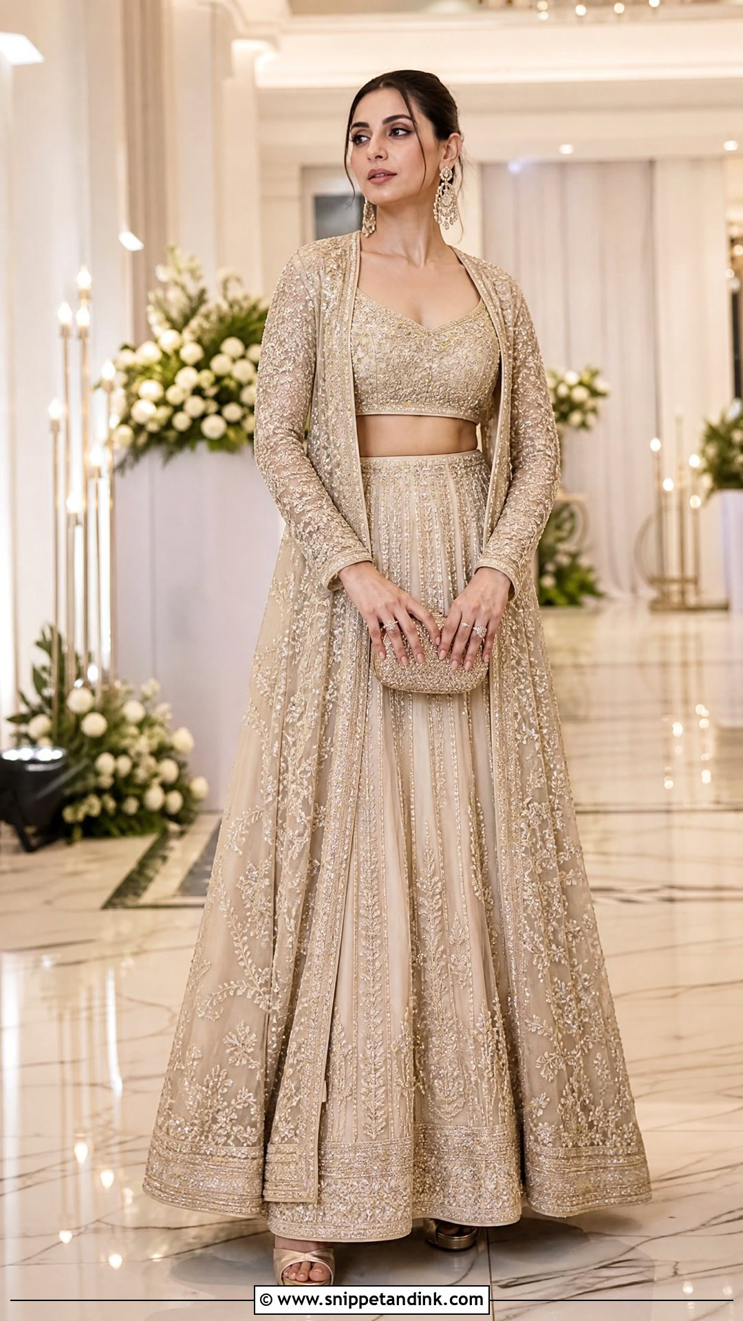 Long Jacket Lehenga Indian Wedding Outfit - Snippet and Ink - 20 Stylish Indian Wedding Outfits Ideas