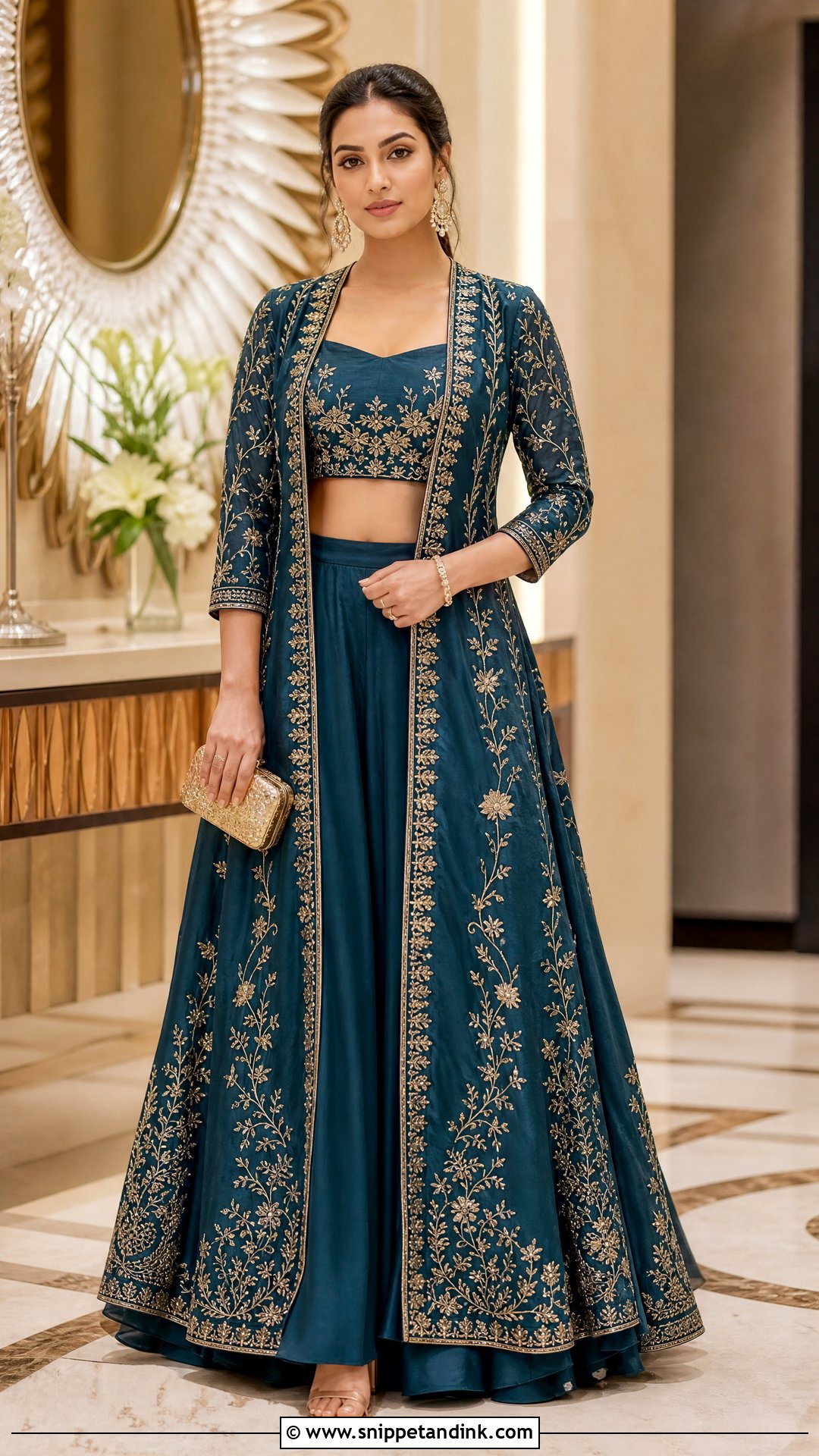 Long Jacket Lehenga Wedding Outfit - Snippet and Ink - 20 Unique Indian Wedding Outfits
