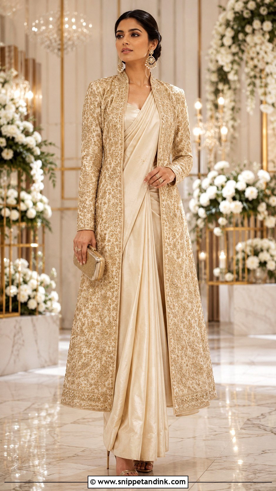 Long Jacket Saree Outfit - Snippet and Ink - 25 Latest Indian Wedding Outfits for Women