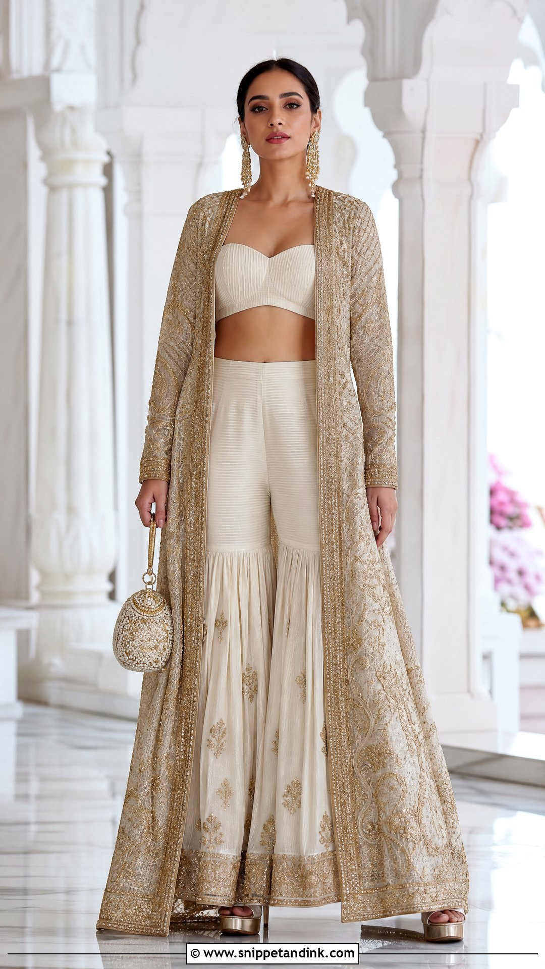 Long Jacket Sharara Set - Snippet and Ink - 20 Sharara Designs Party Wear Indian Weddings