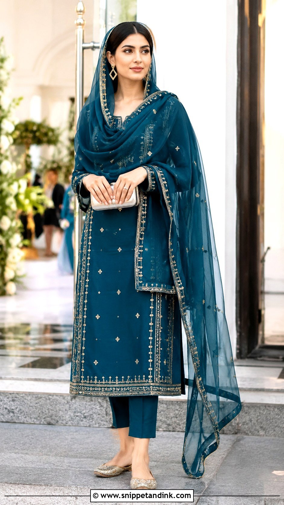 Long Kameez And Cigarette Pants For Gurdwara Wedding - Snippet and Ink - 20 Gurdwara Wedding Outfit Ideas