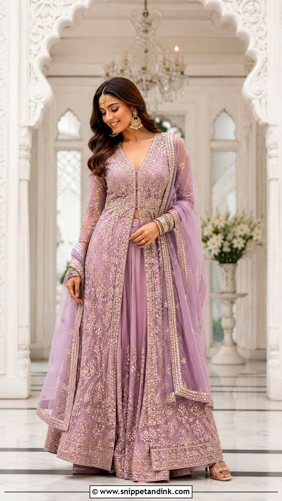 Long Kurta Lehenga Sangeet Outfit - Snippet and Ink - 25 Bridal Sangeet Outfits