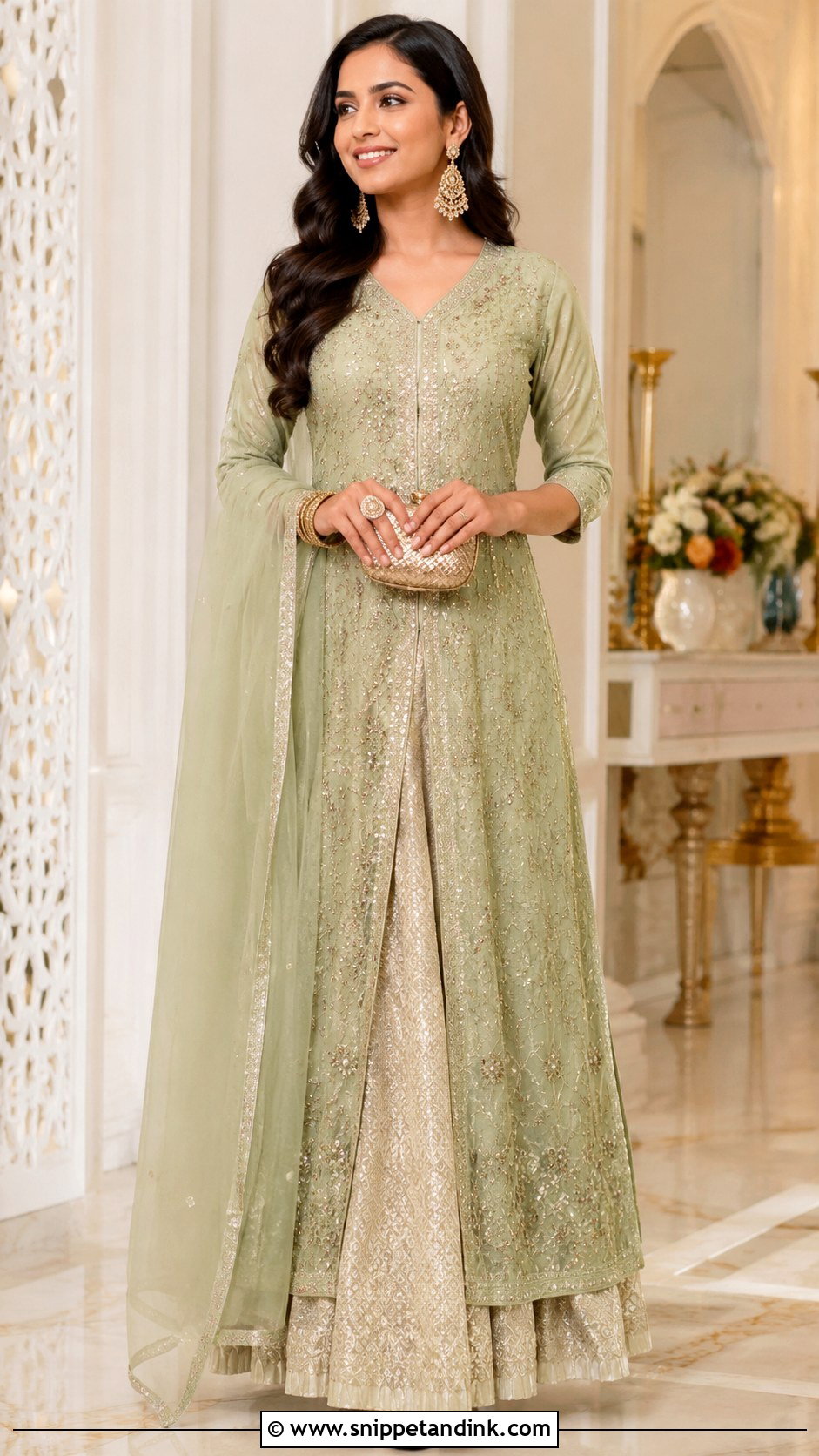 Long Kurta Skirt Festive Outfit - Snippet and Ink - 25 Indian Festive Outfits