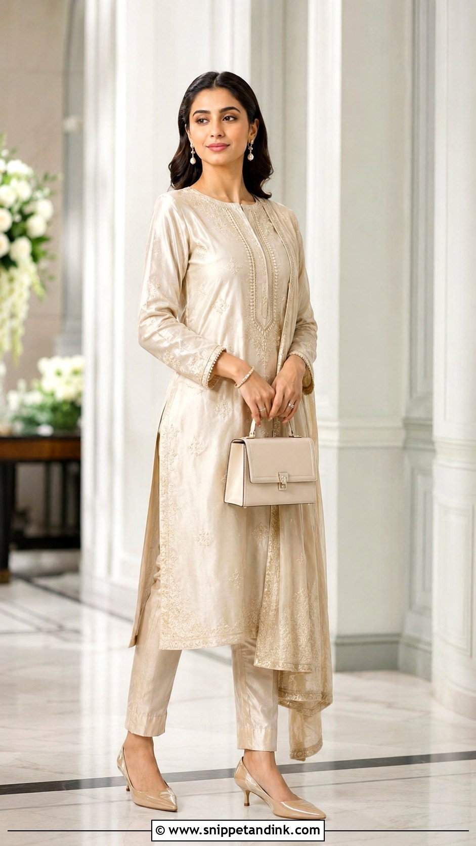 Long Kurta With Cigarette Pants Wedding Outfit - Snippet and Ink - 25 Indo Western Wedding Outfits Women