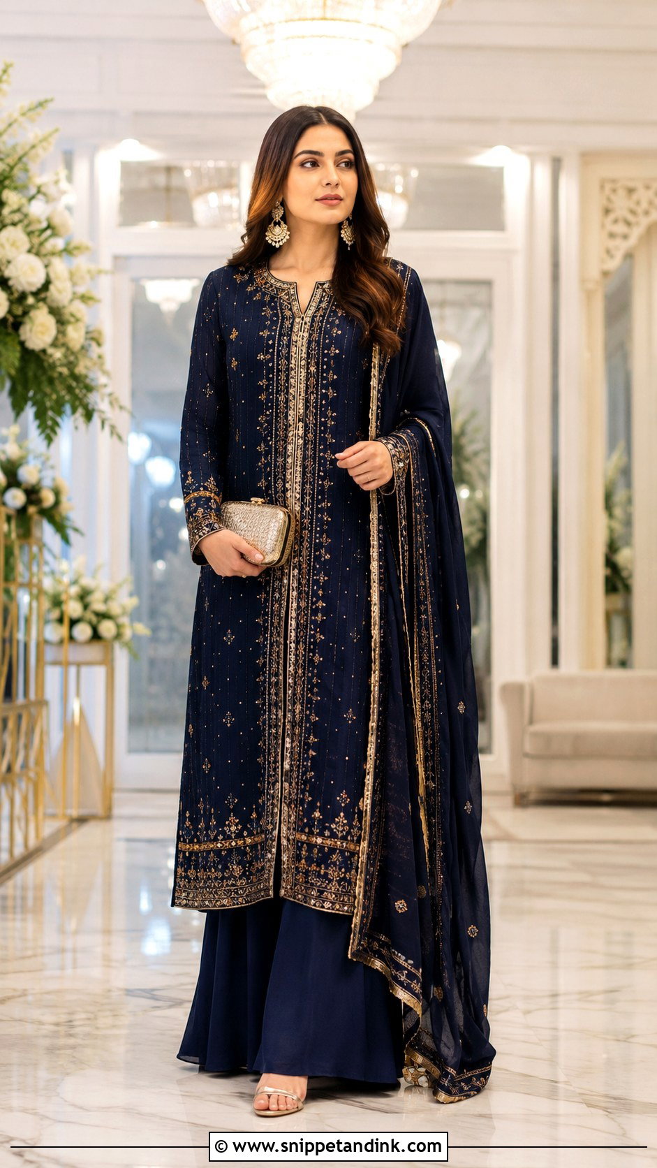 Long Kurta With Palazzo For Wedding - Snippet and Ink - 25 Kurta for Wedding Ideas