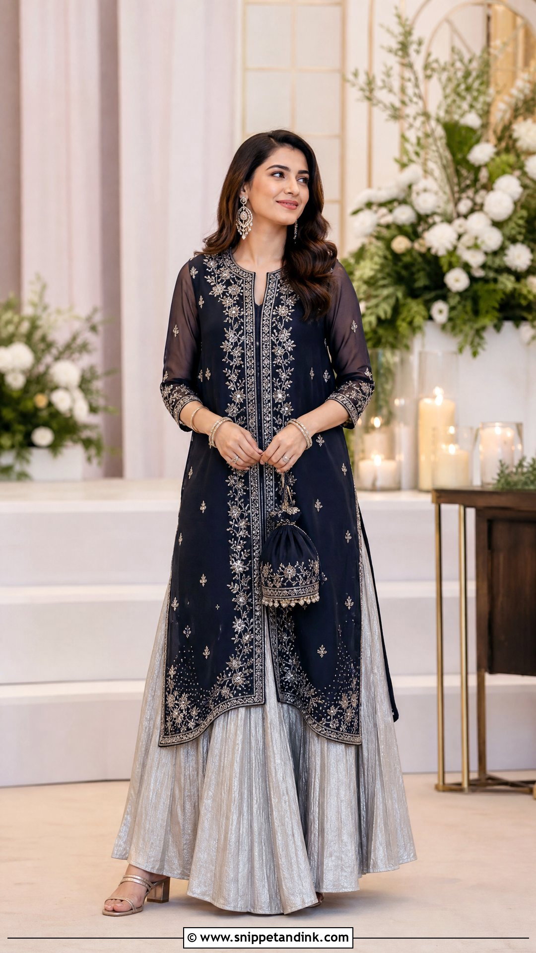 Long Kurta and Lehenga Sangeet Outfit - Snippet and Ink - 20 Sangeet Outfit for Sisters Wedding Ideas