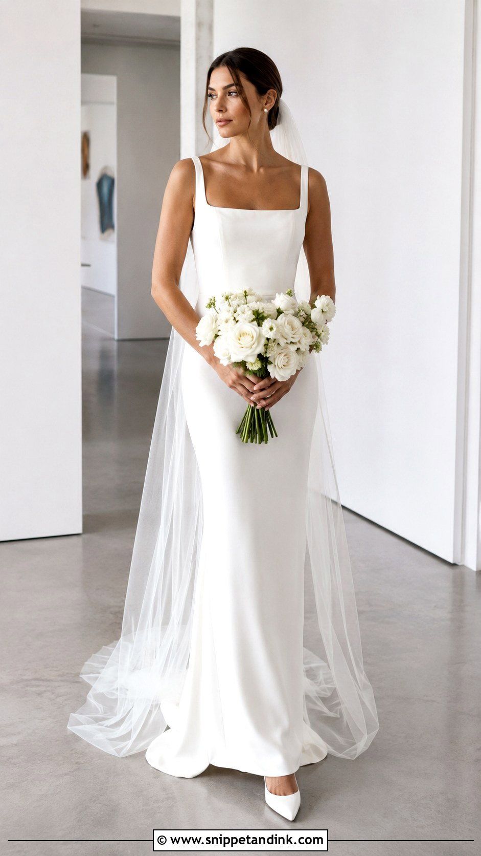 Long Minimalist Wedding Dress - Snippet and Ink - 30 Long Wedding Dresses