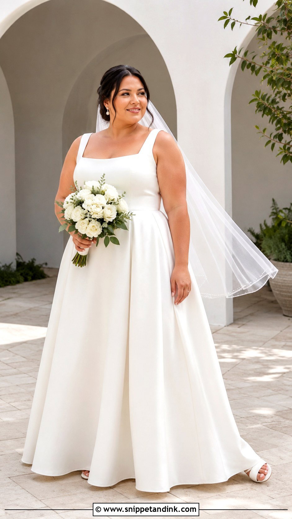 Long Plus Size Elopement Dress - Snippet and Ink - 20 Long Elopement Dress Ideas