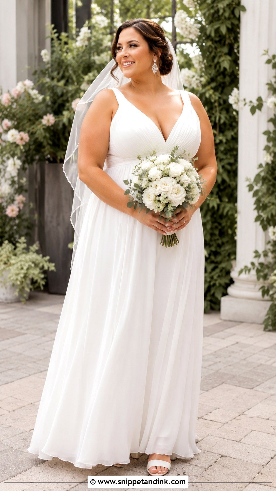 Long Plus Size Empire Waist Wedding Gown - Snippet and Ink - 20 Long Wedding Gown Ideas
