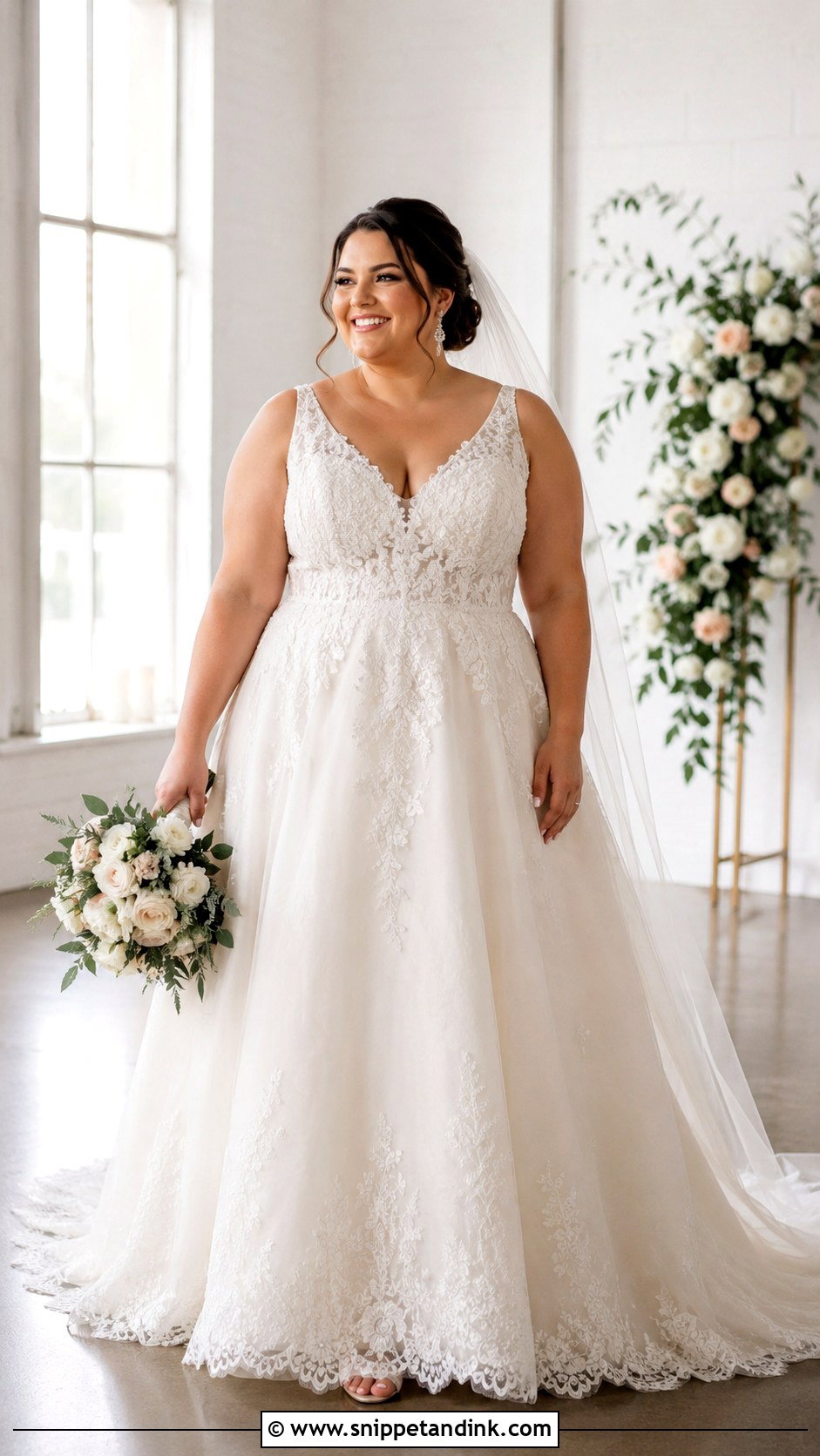 Long Plus Size Wedding Dress - Snippet and Ink - 30 Long Wedding Dresses