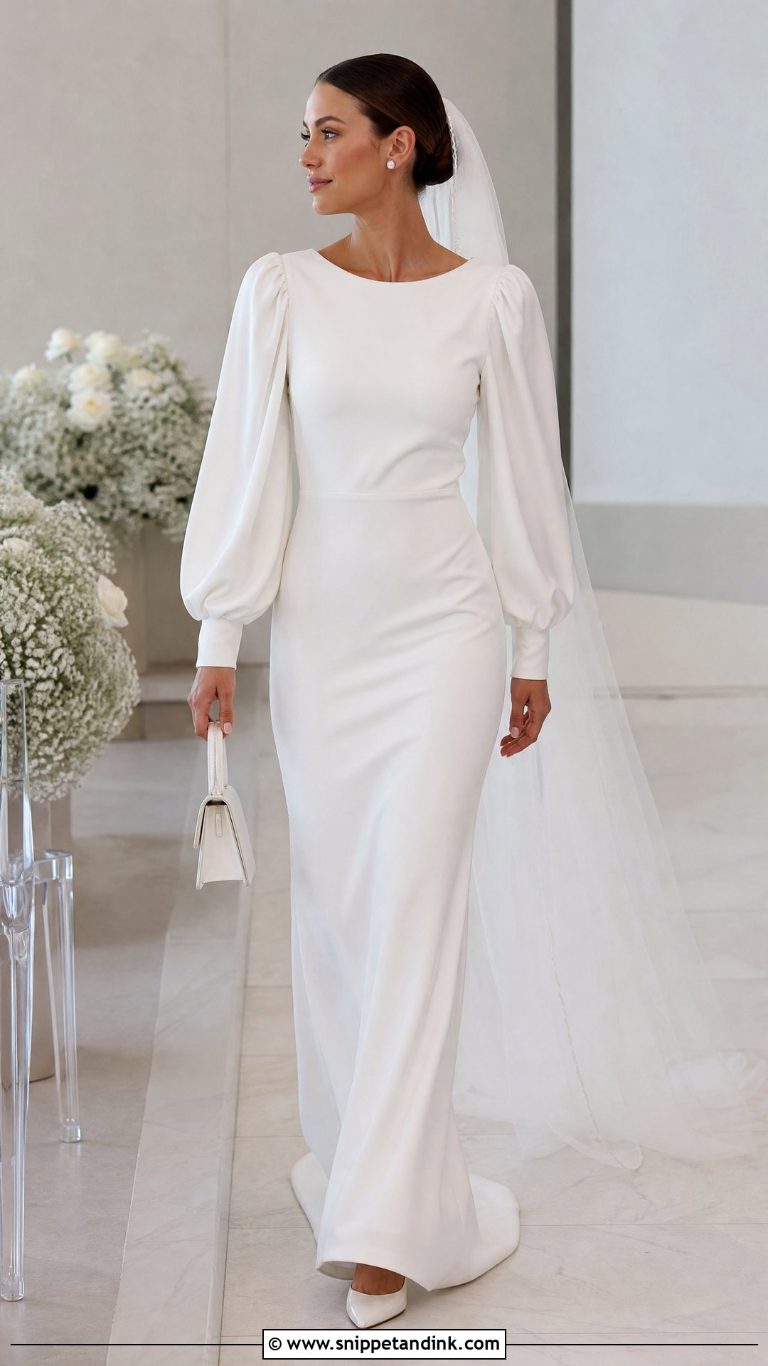 Long Puff Sleeve Wedding Dress - Snippet and Ink - 20 Wedding Dress Puff Sleeves