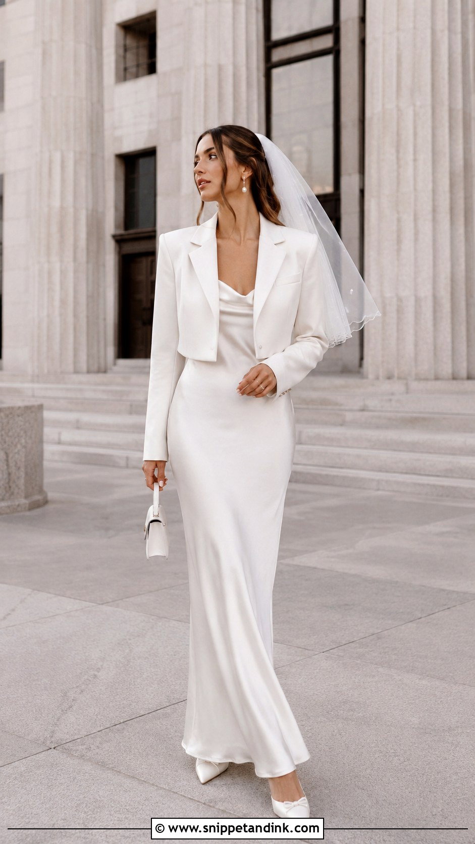 Long Satin Slip Elopement Dress - Snippet and Ink - 20 Long Elopement Dress Ideas