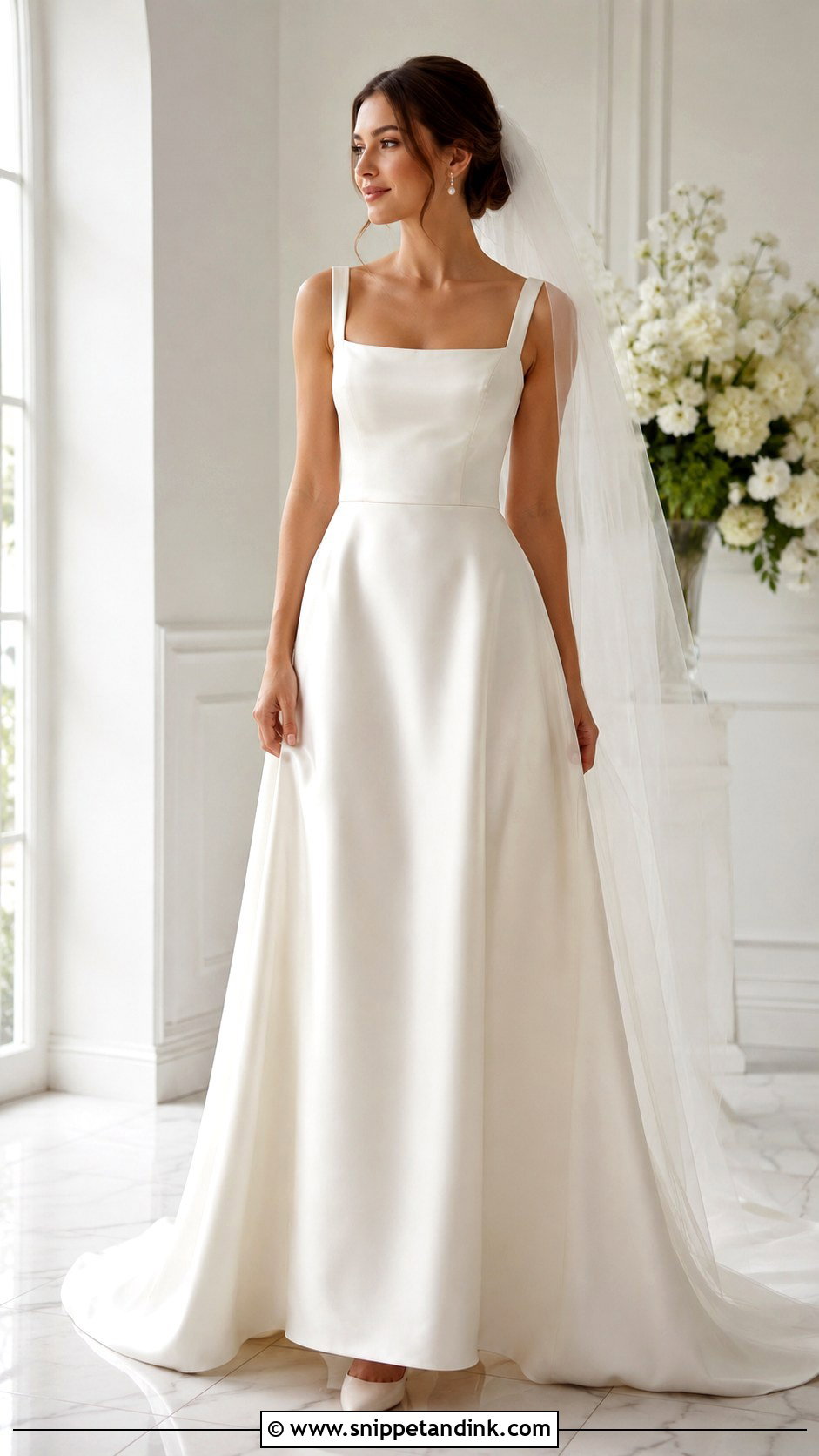 Long Satin Wedding Dress - Snippet and Ink - 30 Long Wedding Dresses