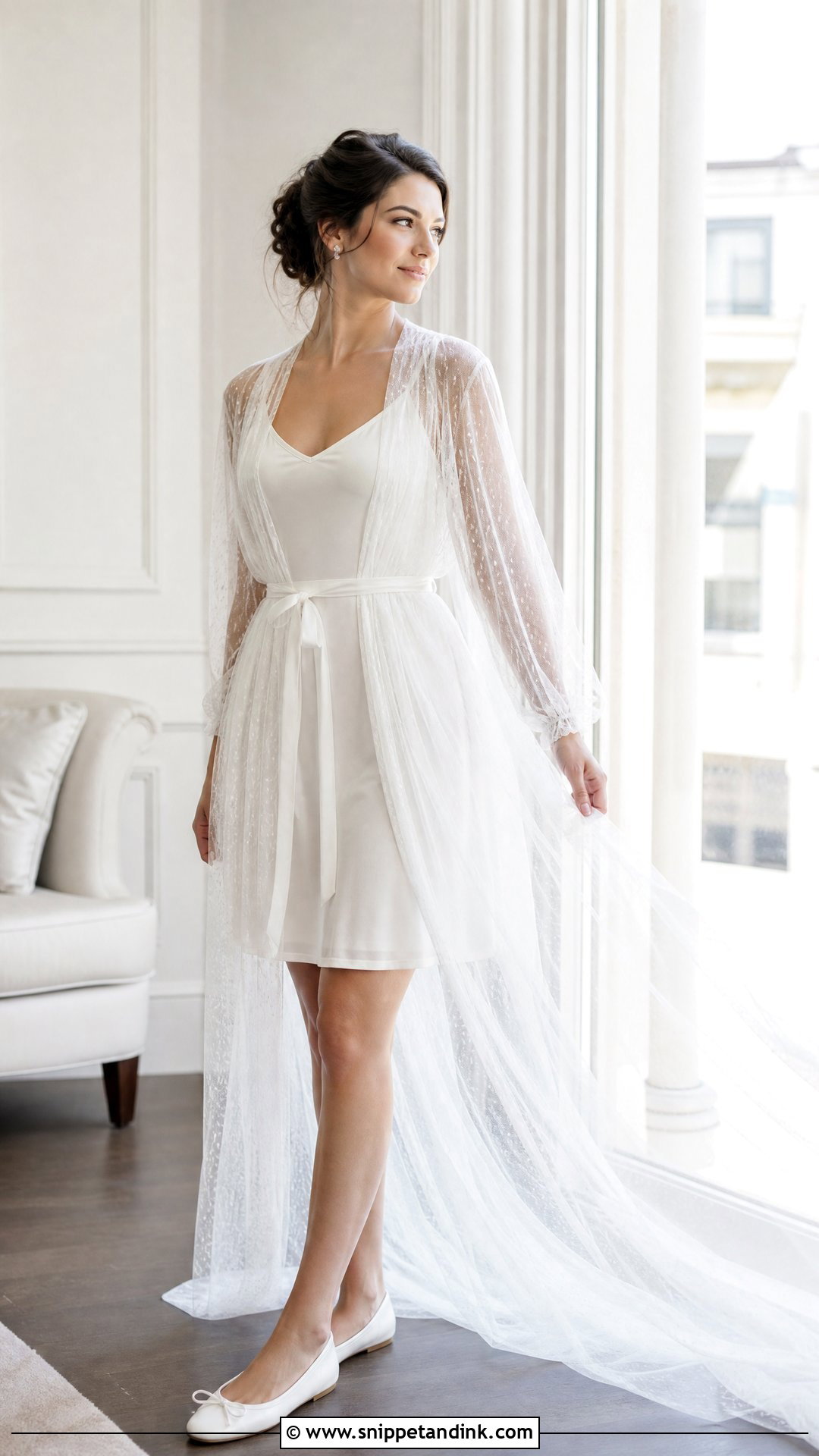 Long Sheer Bride Robe - Snippet and Ink - 20 Bride Robe Getting Ready Ideas