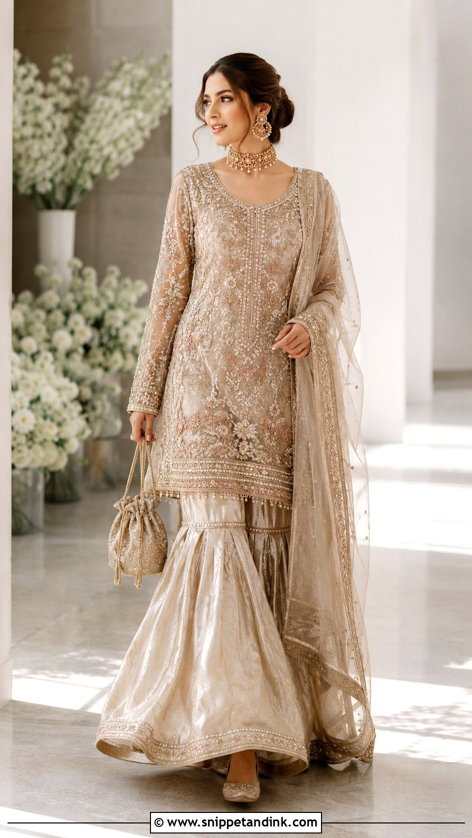 Long Shirt Garara Bridal Dress - Snippet and Ink - 20 Garara Bridal Dress Ideas