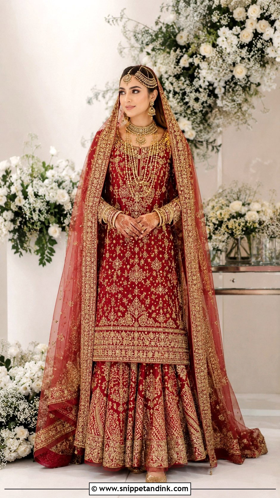 Long Shirt Pakistani Bridal Barat Lehenga - Snippet and Ink - 20 Pakistani Bridal Barat Dresses